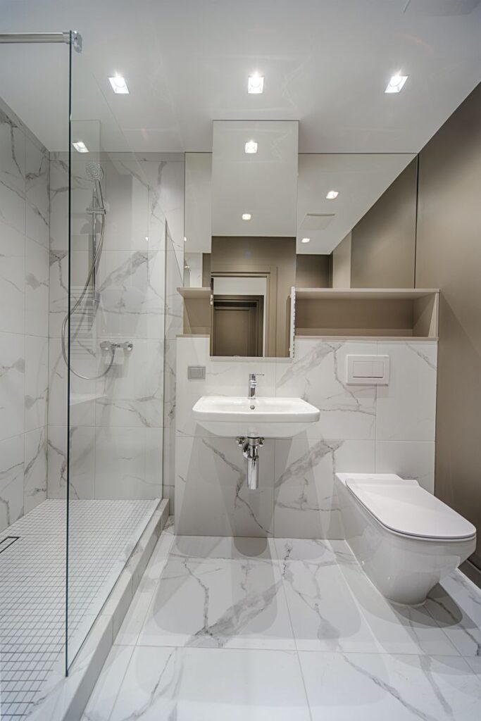 bathroom with tiles